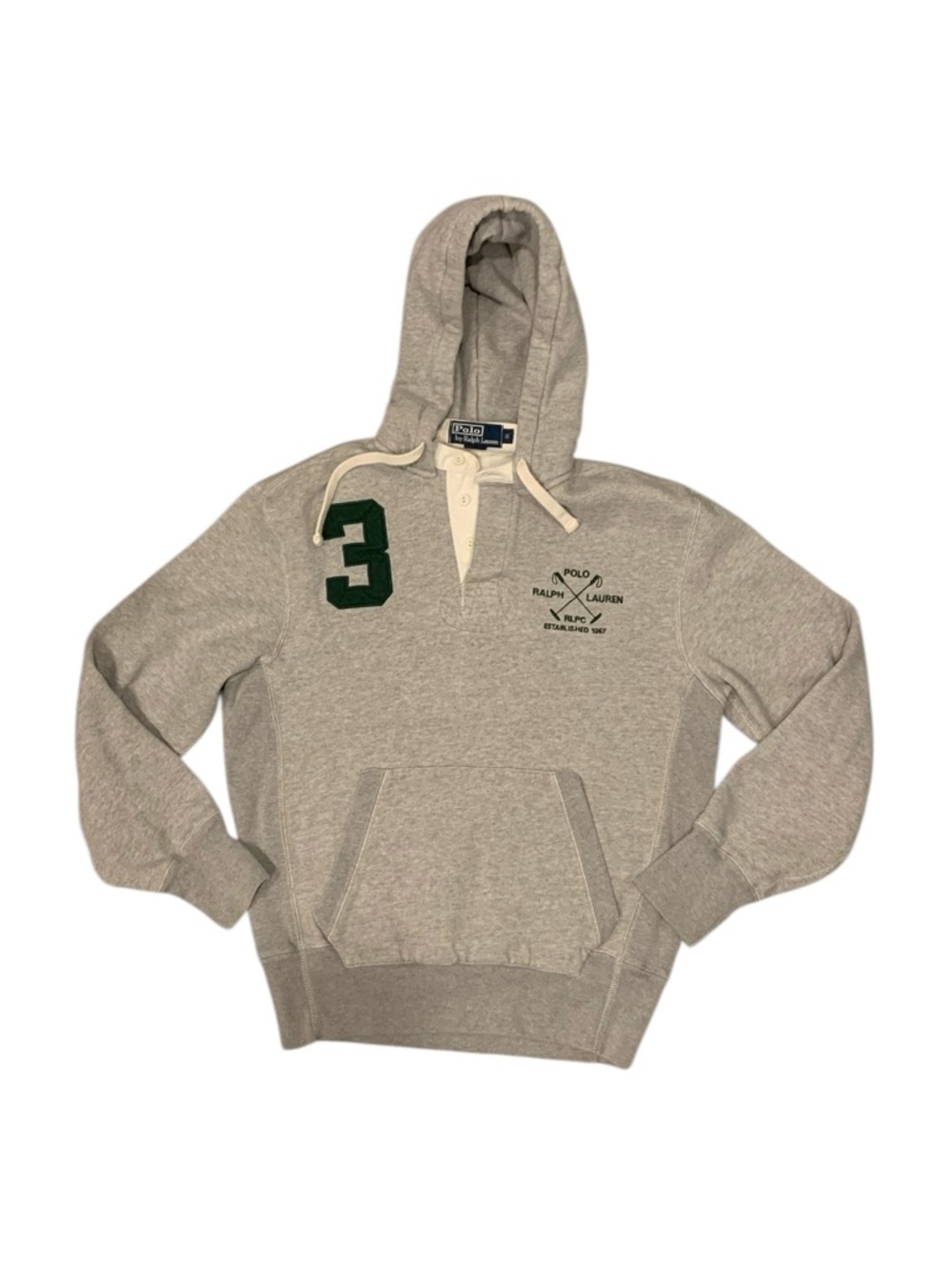 POLO RALPH LAUREN Gray Hoodie Pullover Sweatshirt